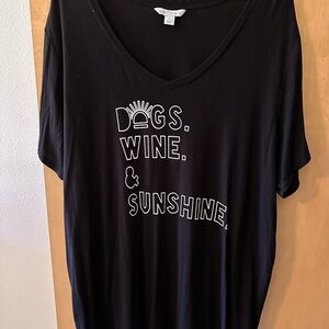 Black Graphic Tee with Fun Slogan